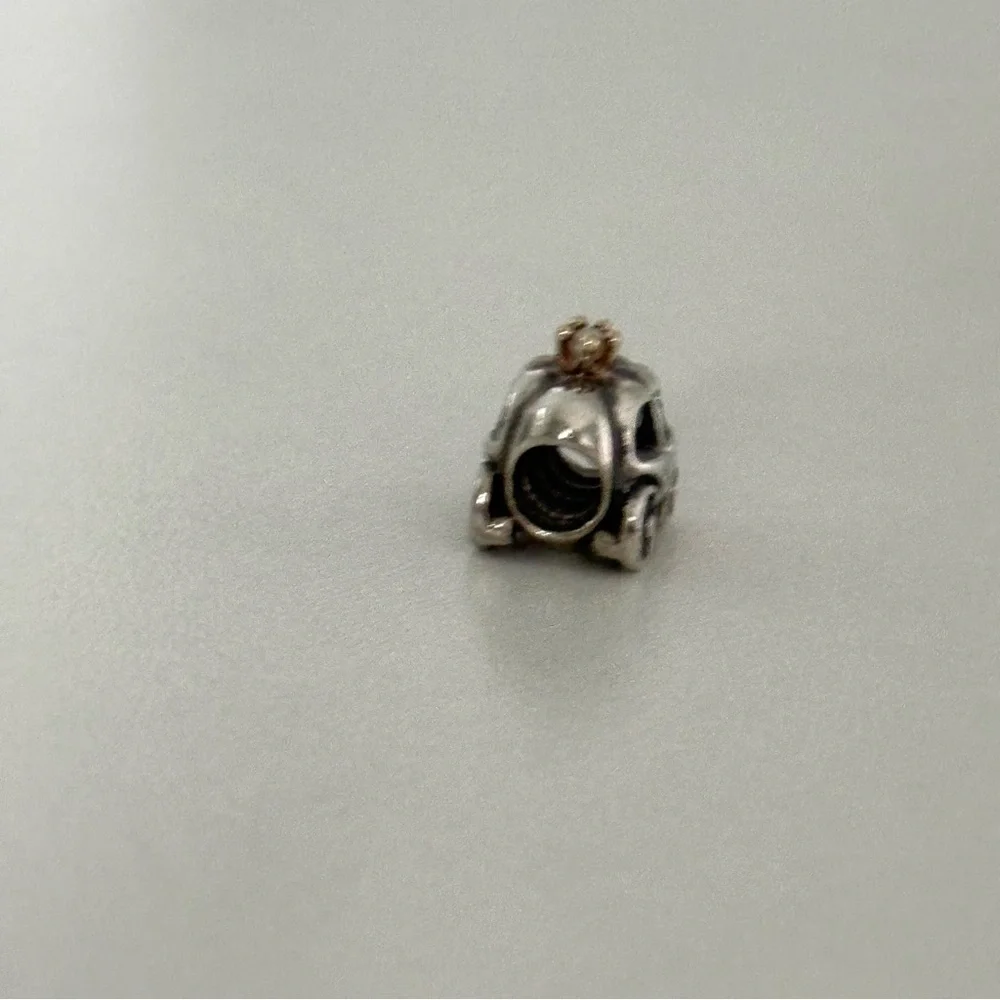 Pandora 925 & 14K Gold Pearl Royal Carriage Rare Retired Bead Charm